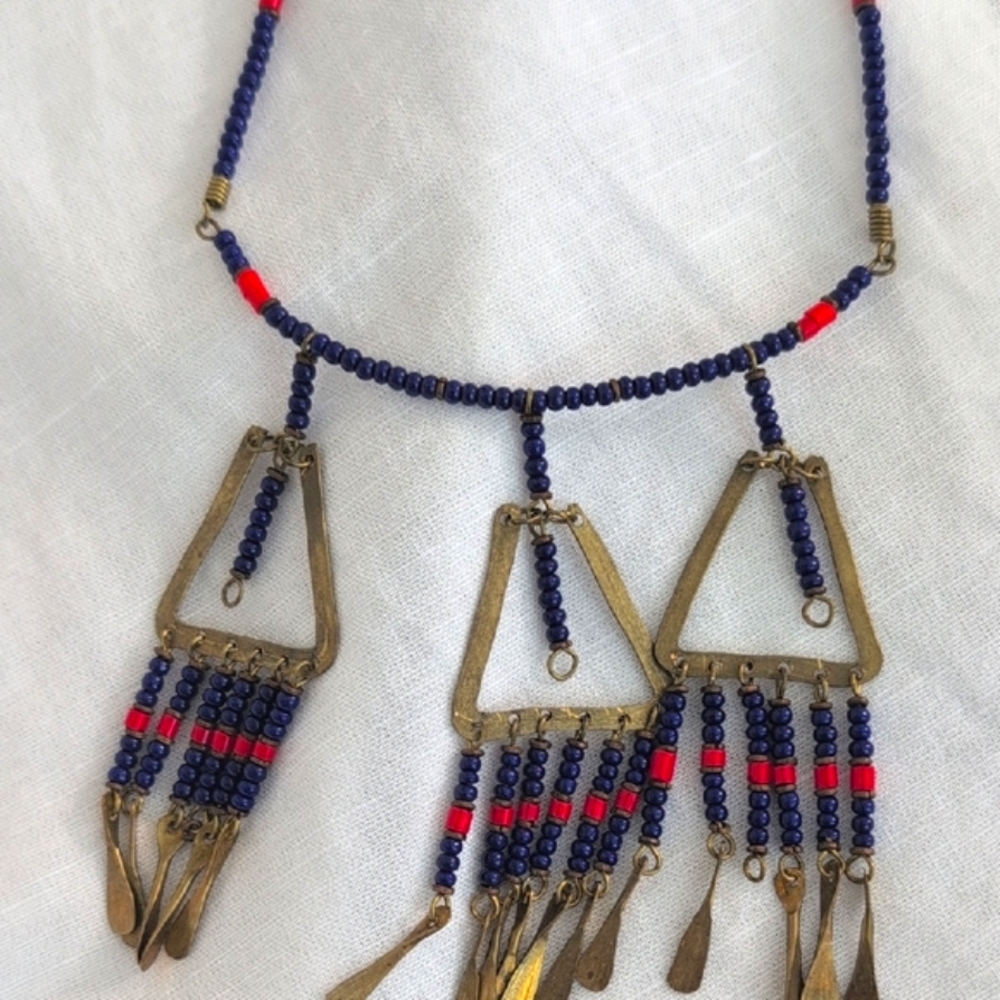Vintage African Beaded Necklace - Picture 4 of 10
